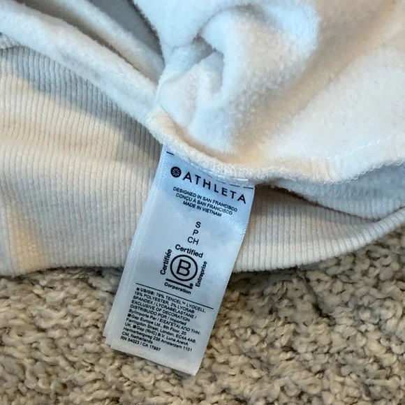 Athleta Off-White Faux Wrap V Neck Sweatshirt - Picture 6 of 6